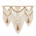 Makramee Wandbehang 110 x 105 cm Baumwolle Creme/Braun Boho Dekoration