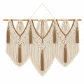 Makramee Wandbehang 120 x 110 cm Baumwolle Beige Braun Boho mit Fransen