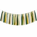 Girlande 150 cm x 45 cm aus Polyester in Grün Creme Weiß Gold - geknotete Dekoration