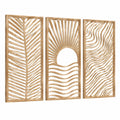 Wanddekoration 3er Set 90 x 30 cm Holz Natur - durchbrochene Dekorpaneele
